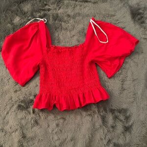 Lulus Ruffle Top - Red